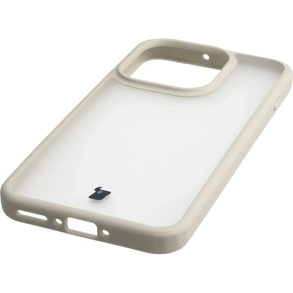 Etui Bizon Case Angelo do Oppo Find X9 półprzezroczyste z beżową ramką