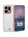 Etui Bizon Case Angelo do Oppo Find X9 półprzezroczyste z jasnoróżową ramką