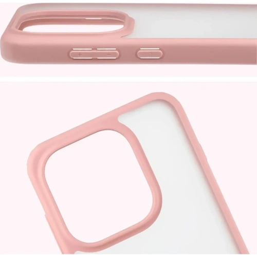Etui Bizon Case Angelo do Oppo Find X9 półprzezroczyste z jasnoróżową ramką