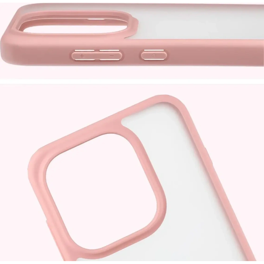 Etui Bizon Case Angelo do Oppo Find X9 półprzezroczyste z jasnoróżową ramką