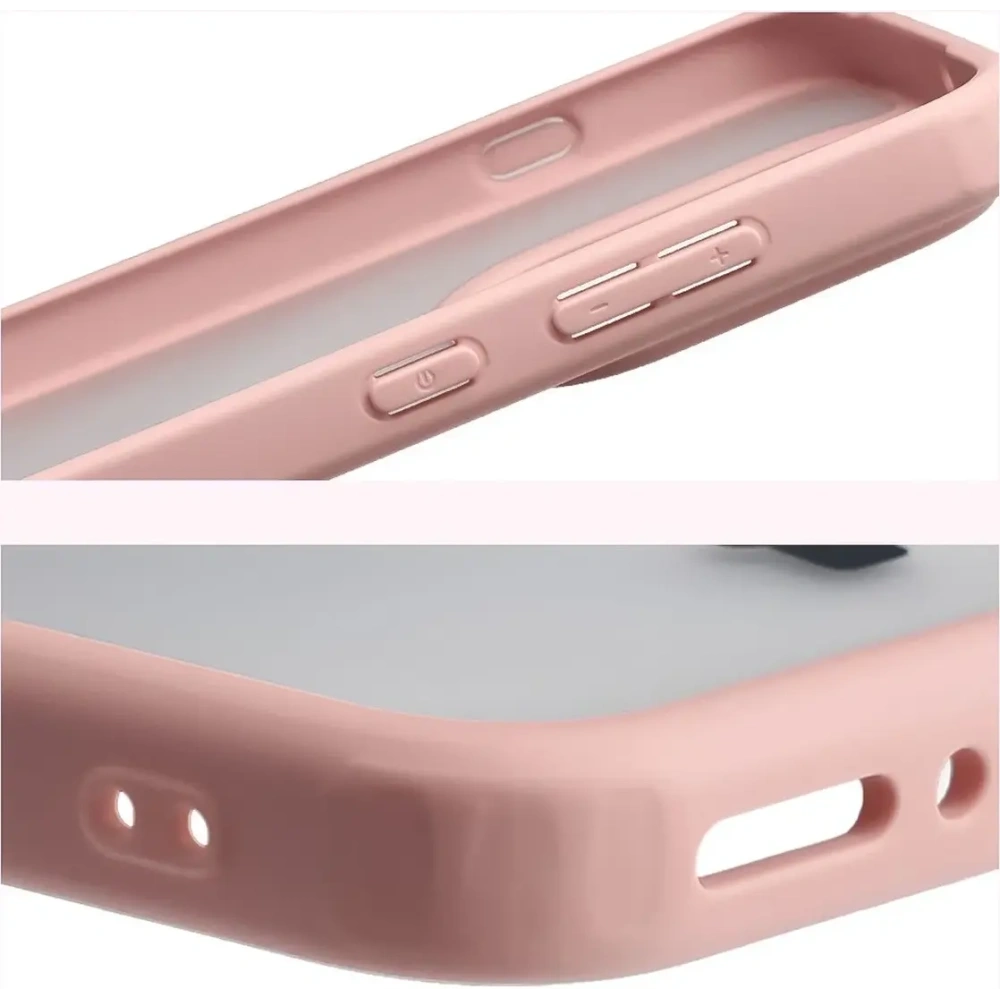 Etui Bizon Case Angelo do Oppo Find X9 półprzezroczyste z jasnoróżową ramką