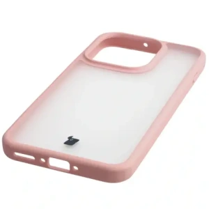 Etui Bizon Case Angelo do Oppo Find X9 półprzezroczyste z jasnoróżową ramką