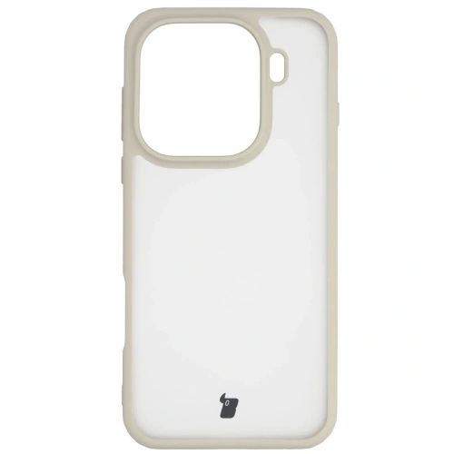 Etui Bizon Case Angelo do Oppo Find X9 Pro półprzezroczyste z beżową ramką