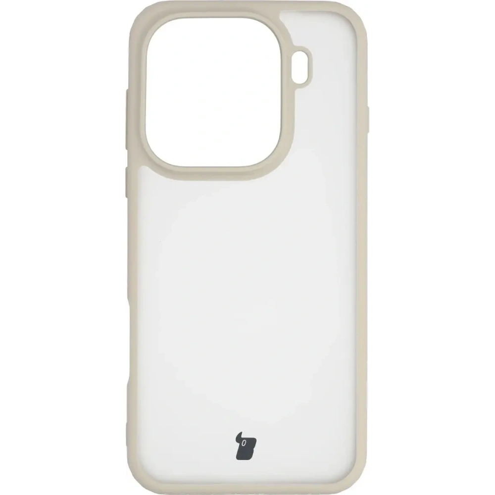 Etui Bizon Case Angelo do Oppo Find X9 Pro półprzezroczyste z beżową ramką