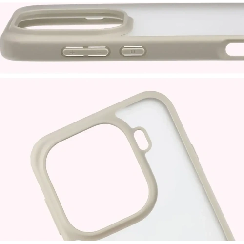 Etui Bizon Case Angelo do Oppo Find X9 Pro półprzezroczyste z beżową ramką