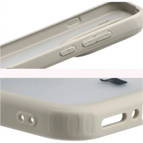 Etui Bizon Case Angelo do Oppo Find X9 Pro półprzezroczyste z beżową ramką