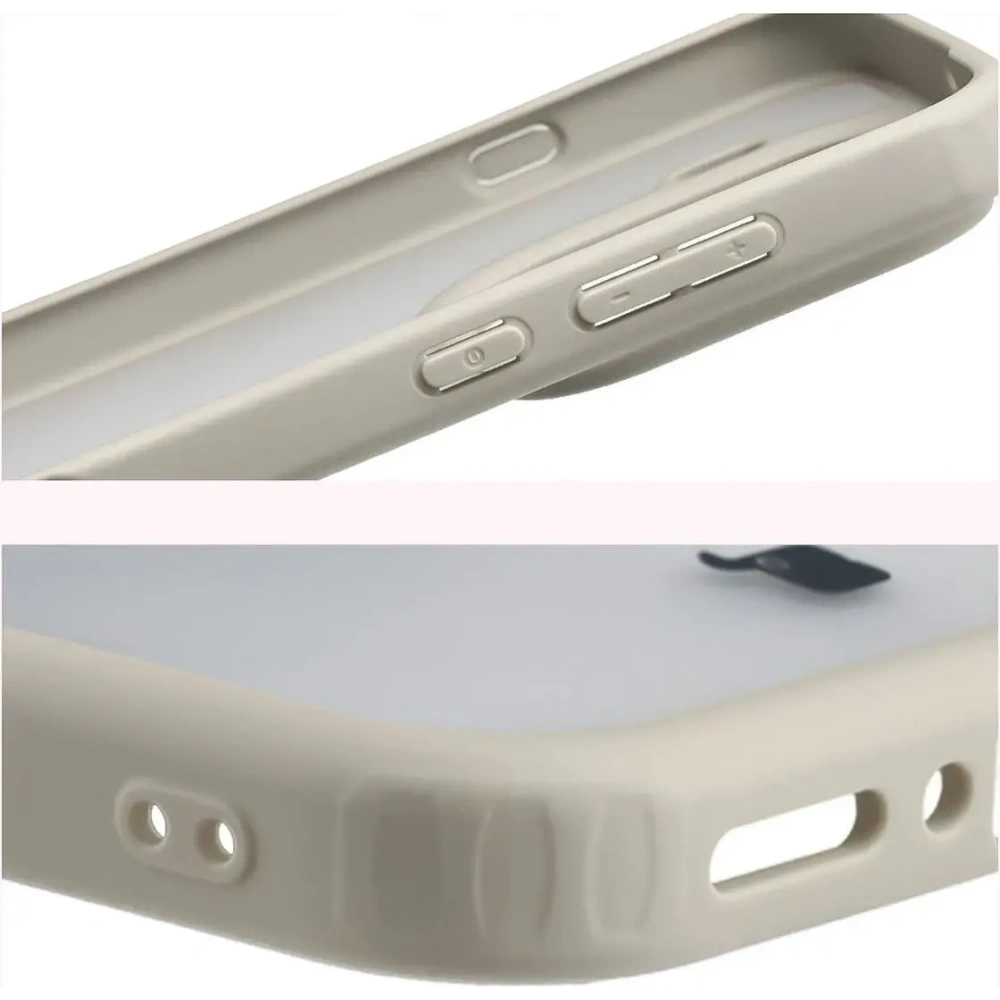 Etui Bizon Case Angelo do Oppo Find X9 Pro półprzezroczyste z beżową ramką