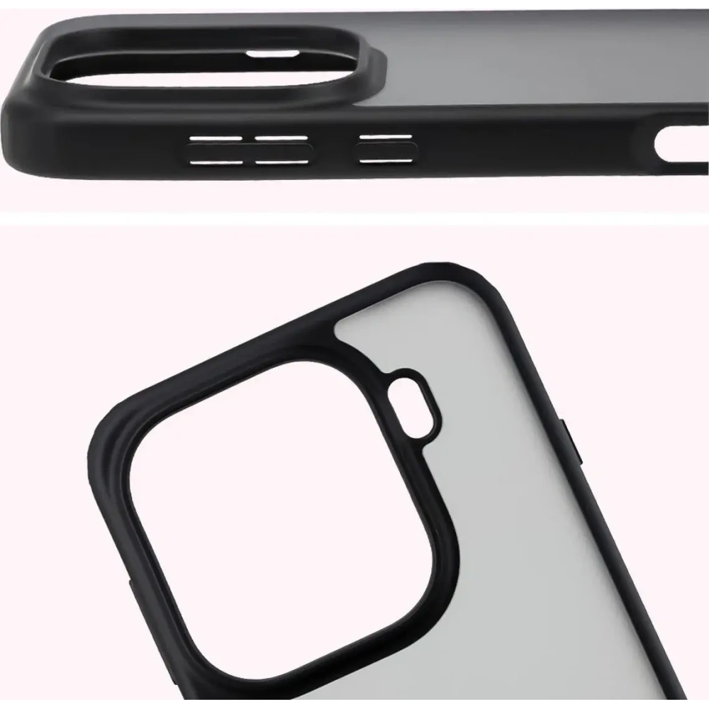 Etui Bizon Case Angelo do Oppo Find X9 Pro przydymione z czarną ramką