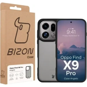 Etui Bizon Case Angelo do Oppo Find X9 Pro przydymione z czarną ramką