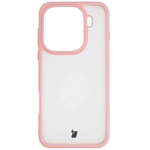 Etui Bizon Case Angelo do Oppo Find X9 Pro półprzezroczyste z jasnoróżową ramką
