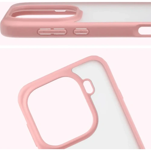 Etui Bizon Case Angelo do Oppo Find X9 Pro półprzezroczyste z jasnoróżową ramką