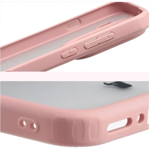 Etui Bizon Case Angelo do Oppo Find X9 Pro półprzezroczyste z jasnoróżową ramką
