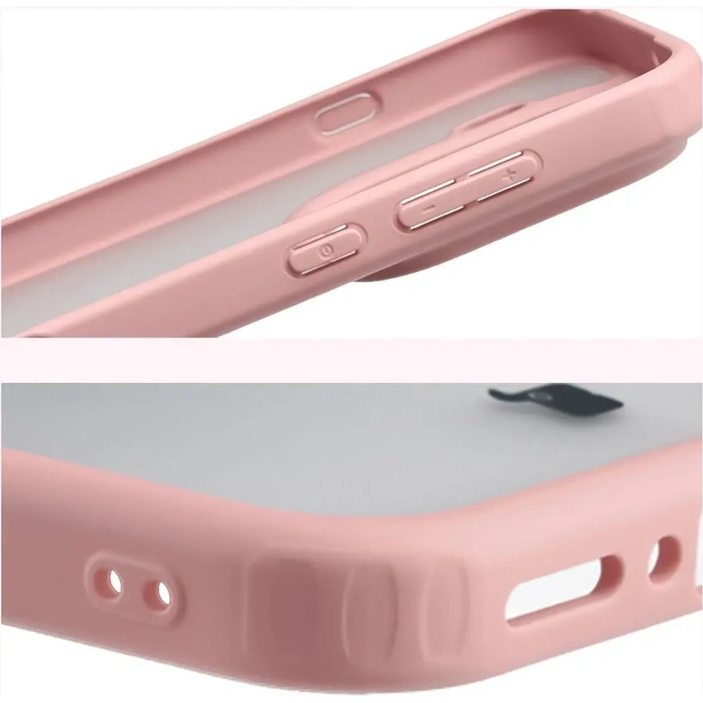 Etui Bizon Case Angelo do Oppo Find X9 Pro półprzezroczyste z jasnoróżową ramką