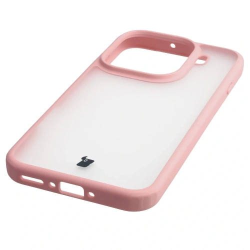 Etui Bizon Case Angelo do Oppo Find X9 Pro półprzezroczyste z jasnoróżową ramką