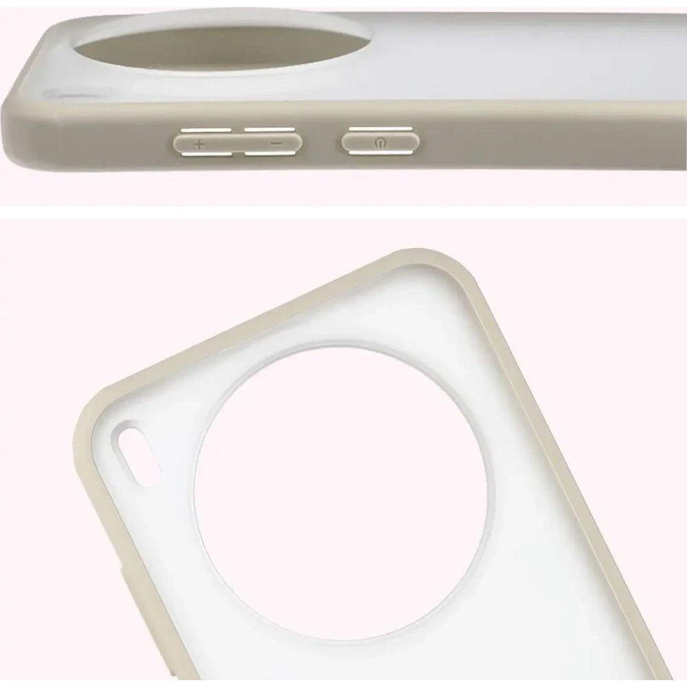 Etui Bizon Case Angelo do Vivo X300 półprzezroczyste z beżową ramką