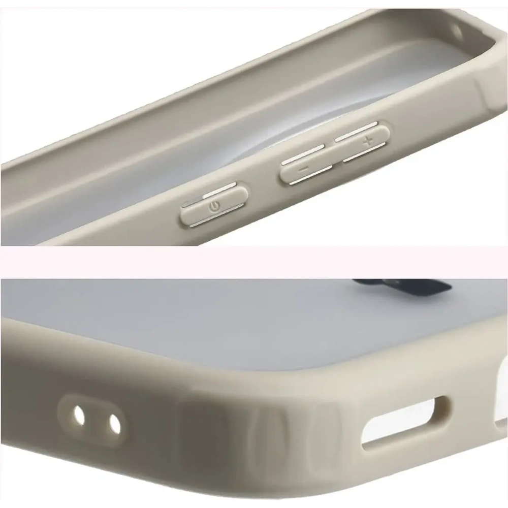 Etui Bizon Case Angelo do Vivo X300 półprzezroczyste z beżową ramką