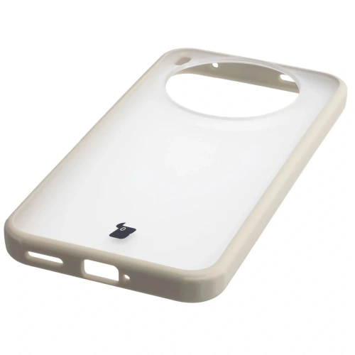 Etui Bizon Case Angelo do Vivo X300 półprzezroczyste z beżową ramką