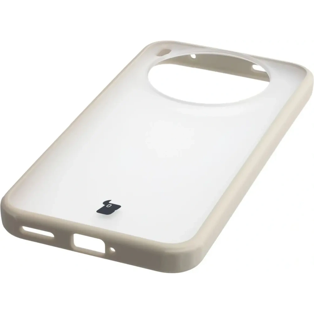 Etui Bizon Case Angelo do Vivo X300 półprzezroczyste z beżową ramką