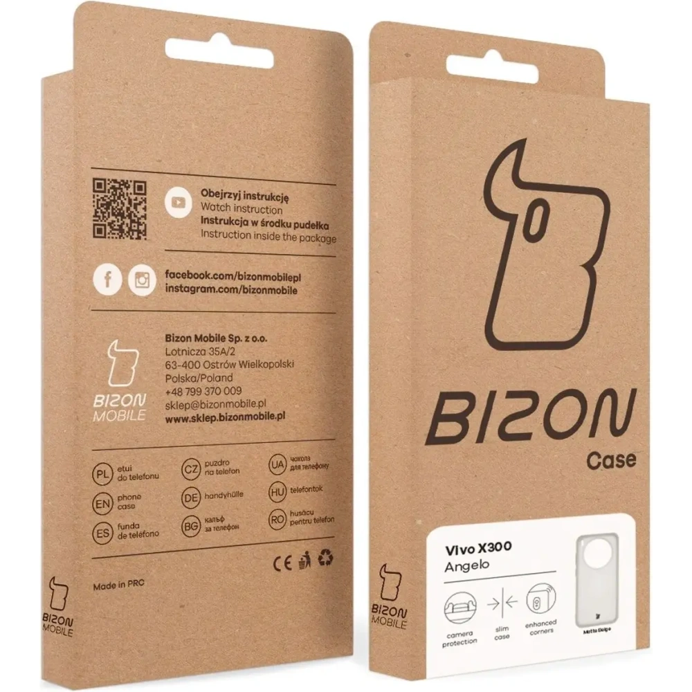 Etui Bizon Case Angelo do Vivo X300 półprzezroczyste z beżową ramką
