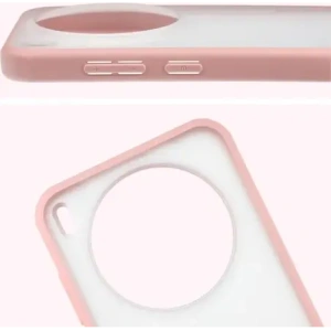 Etui Bizon Case Angelo do Vivo X300 półprzezroczyste z jasnoróżową ramką