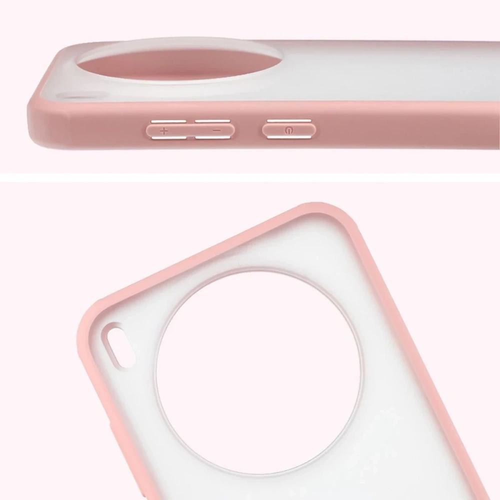 Etui Bizon Case Angelo do Vivo X300 półprzezroczyste z jasnoróżową ramką