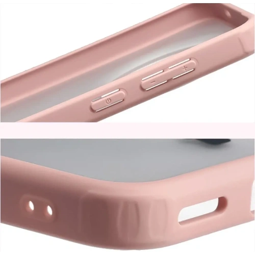 Etui Bizon Case Angelo do Vivo X300 półprzezroczyste z jasnoróżową ramką