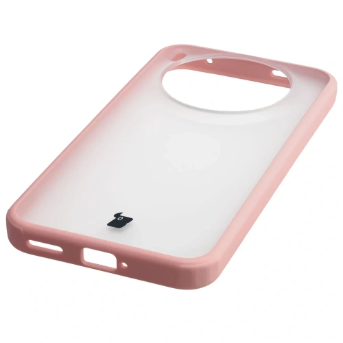 Etui Bizon Case Angelo do Vivo X300 półprzezroczyste z jasnoróżową ramką