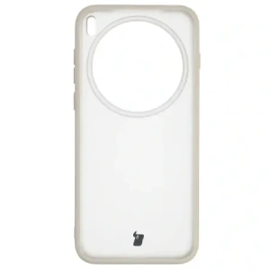 Etui Bizon Case Angelo do Vivo X300 Pro półprzezroczyste z beżową ramką