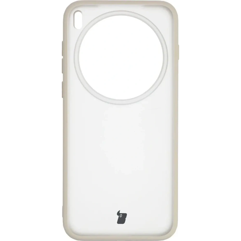 Etui Bizon Case Angelo do Vivo X300 Pro półprzezroczyste z beżową ramką