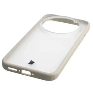 Etui Bizon Case Angelo do Vivo X300 Pro półprzezroczyste z beżową ramką