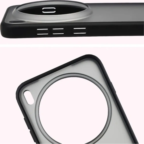 Etui Bizon Case Angelo do Vivo X300 Pro przydymione z czarną ramką