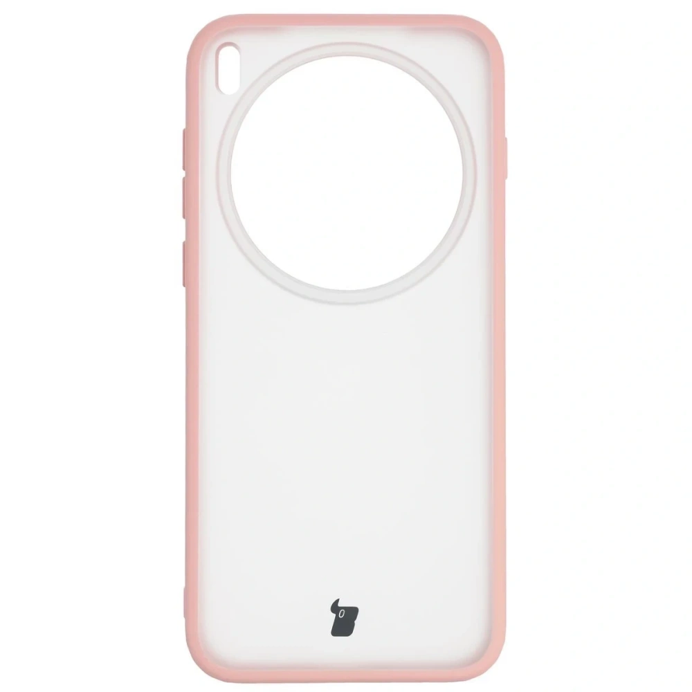 Etui Bizon Case Angelo do Vivo X300 Pro półprzezroczyste z jasnoróżową ramką