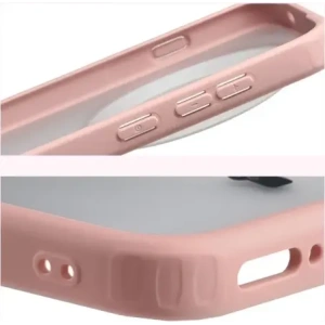 Etui Bizon Case Angelo do Vivo X300 Pro półprzezroczyste z jasnoróżową ramką