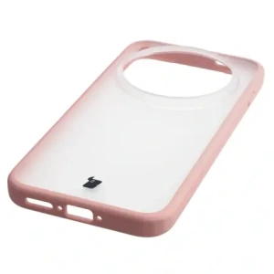 Etui Bizon Case Angelo do Vivo X300 Pro półprzezroczyste z jasnoróżową ramką