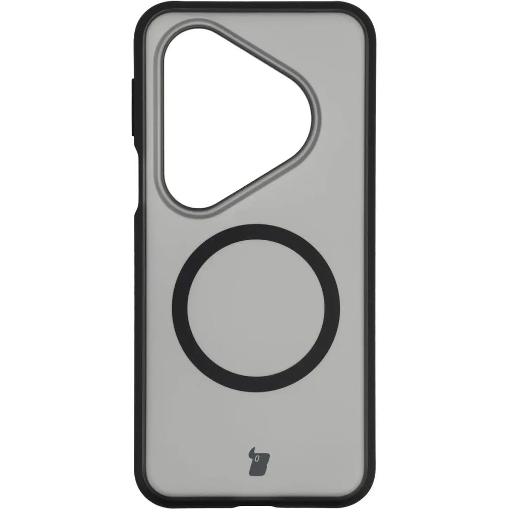 Etui z pierścieniem magnetycznym Bizon Case MatteO do Huawei Pura 80 Pro / Pro+ Plus przydymione-czarne