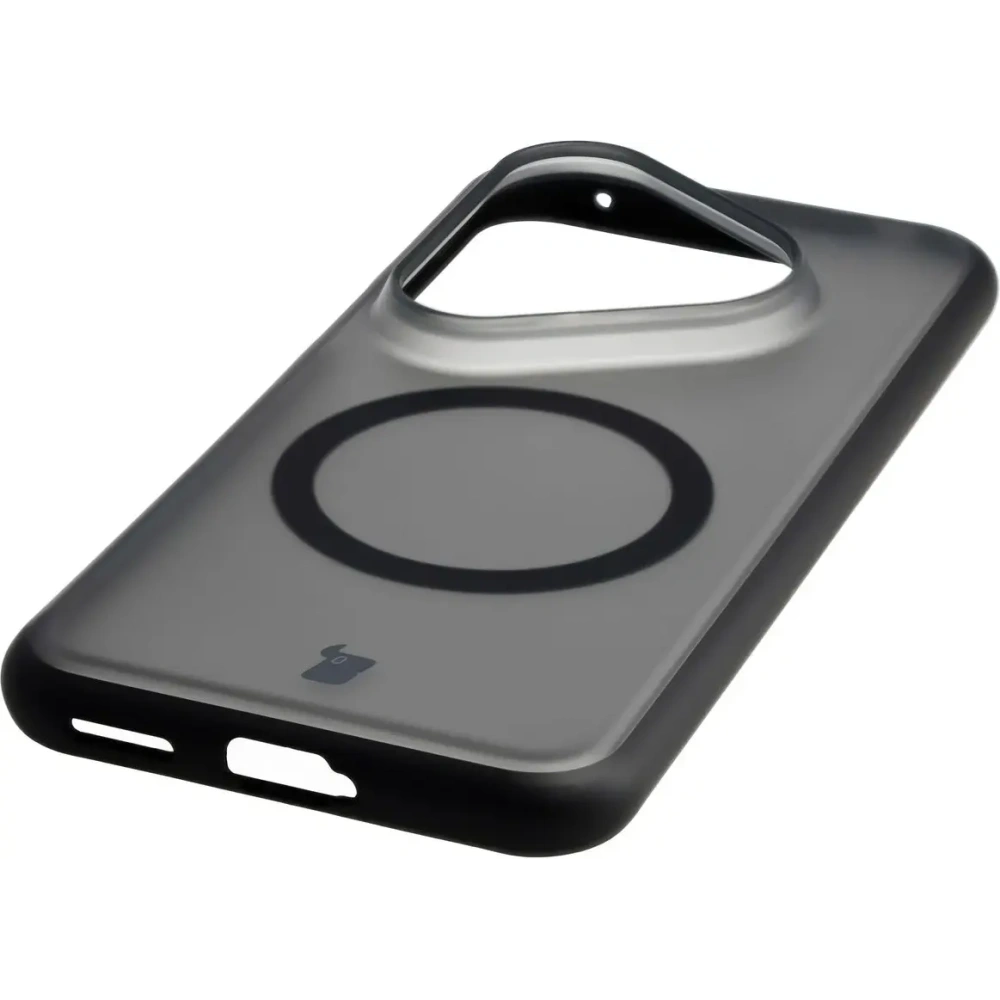 Etui z pierścieniem magnetycznym Bizon Case MatteO do Huawei Pura 80 Pro / Pro+ Plus przydymione-czarne