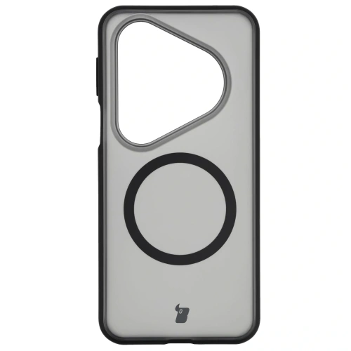 Etui z pierścieniem magnetycznym Bizon Case MatteO do Huawei Pura 80 Ultra przydymione-czarne