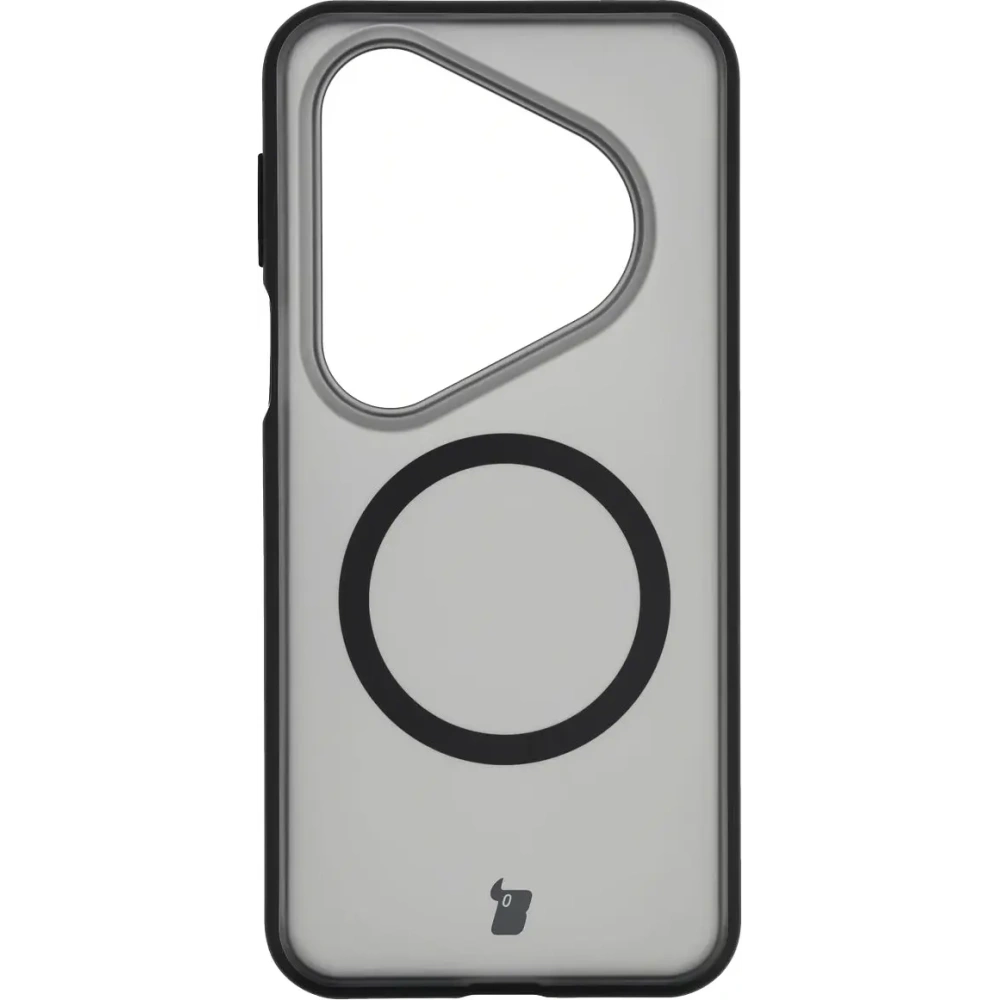 Etui z pierścieniem magnetycznym Bizon Case MatteO do Huawei Pura 80 Ultra przydymione-czarne