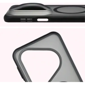 Etui z pierścieniem magnetycznym Bizon Case MatteO do Huawei Pura 80 Ultra przydymione-czarne