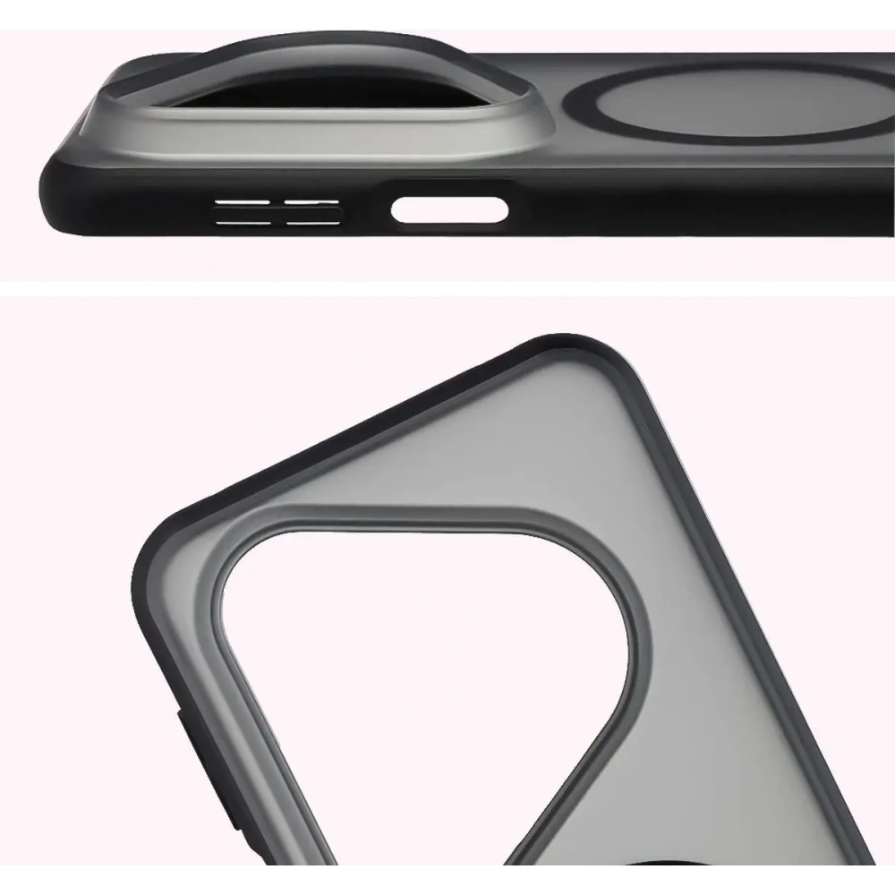 Etui z pierścieniem magnetycznym Bizon Case MatteO do Huawei Pura 80 Ultra przydymione-czarne