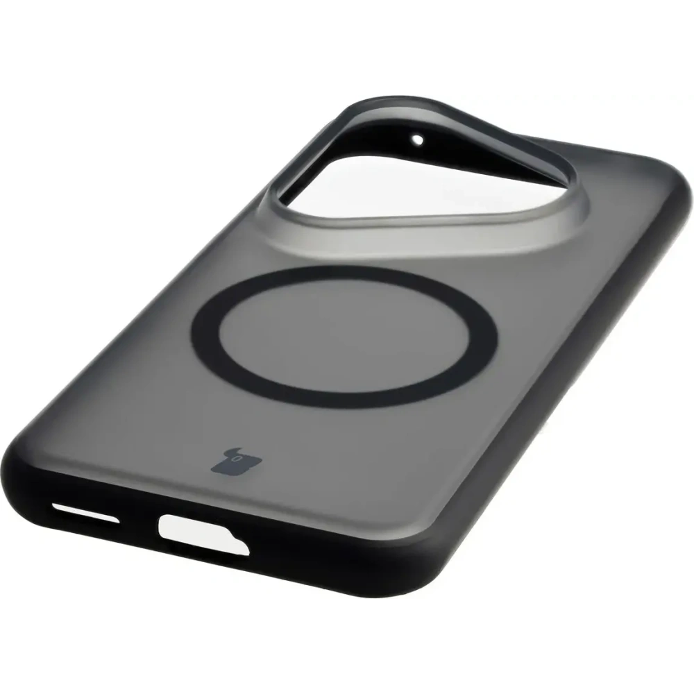 Etui z pierścieniem magnetycznym Bizon Case MatteO do Huawei Pura 80 Ultra przydymione-czarne