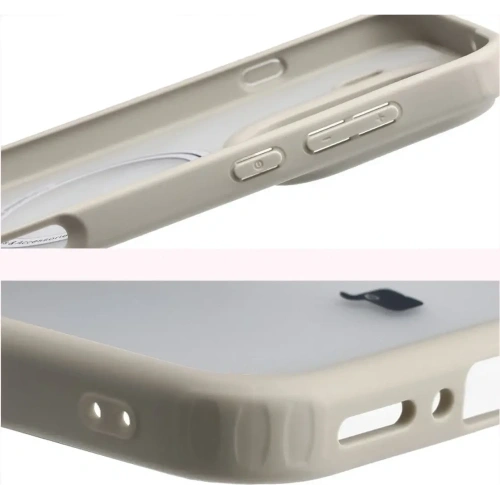 Etui z pierścieniem magnetycznym Bizon Case MatteO do Oppo Find X9 Pro przydymione-beżowe