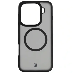 Etui z pierścieniem magnetycznym Bizon Case MatteO do Oppo Find X9 Pro przydymione-czarne