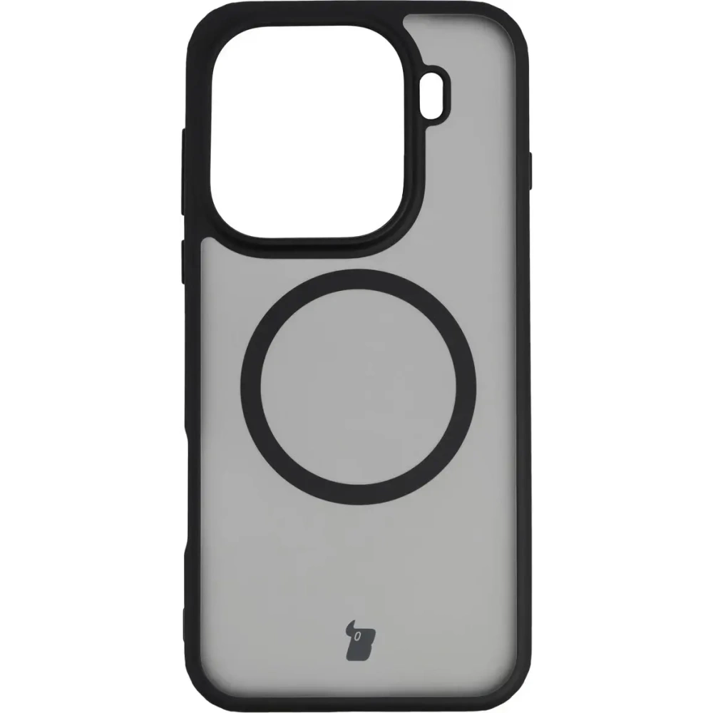 Etui z pierścieniem magnetycznym Bizon Case MatteO do Oppo Find X9 Pro przydymione-czarne