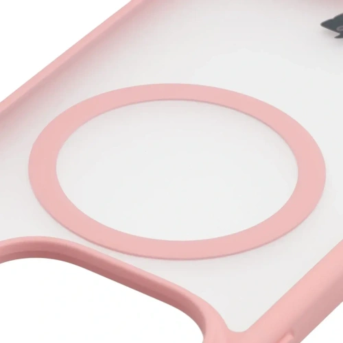 Etui z pierścieniem magnetycznym Bizon Case MatteO do Oppo Find X9 Pro przydymione-jasnoróżowe