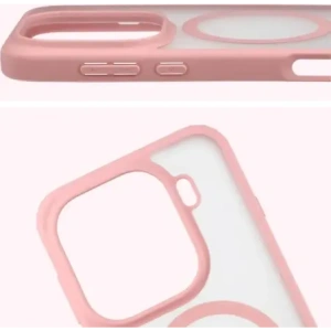 Etui z pierścieniem magnetycznym Bizon Case MatteO do Oppo Find X9 Pro przydymione-jasnoróżowe