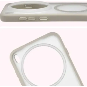 Etui z pierścieniem magnetycznym Bizon Case MatteO do Vivo X300 Pro przydymione-beżowe