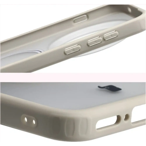 Etui z pierścieniem magnetycznym Bizon Case MatteO do Vivo X300 Pro przydymione-beżowe