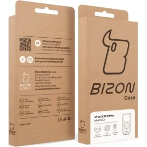 Etui z pierścieniem magnetycznym Bizon Case MatteO do Vivo X300 Pro przydymione-beżowe