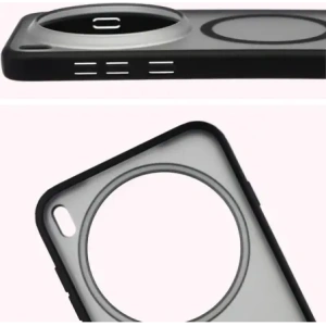 Etui z pierścieniem magnetycznym Bizon Case MatteO do Vivo X300 Pro przydymione-czarne